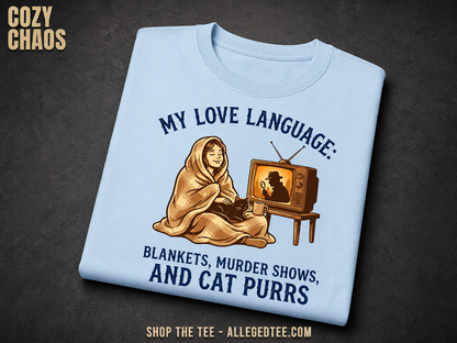 Cozy Murder Show Cat Lover T-Shirt_fold_tilt