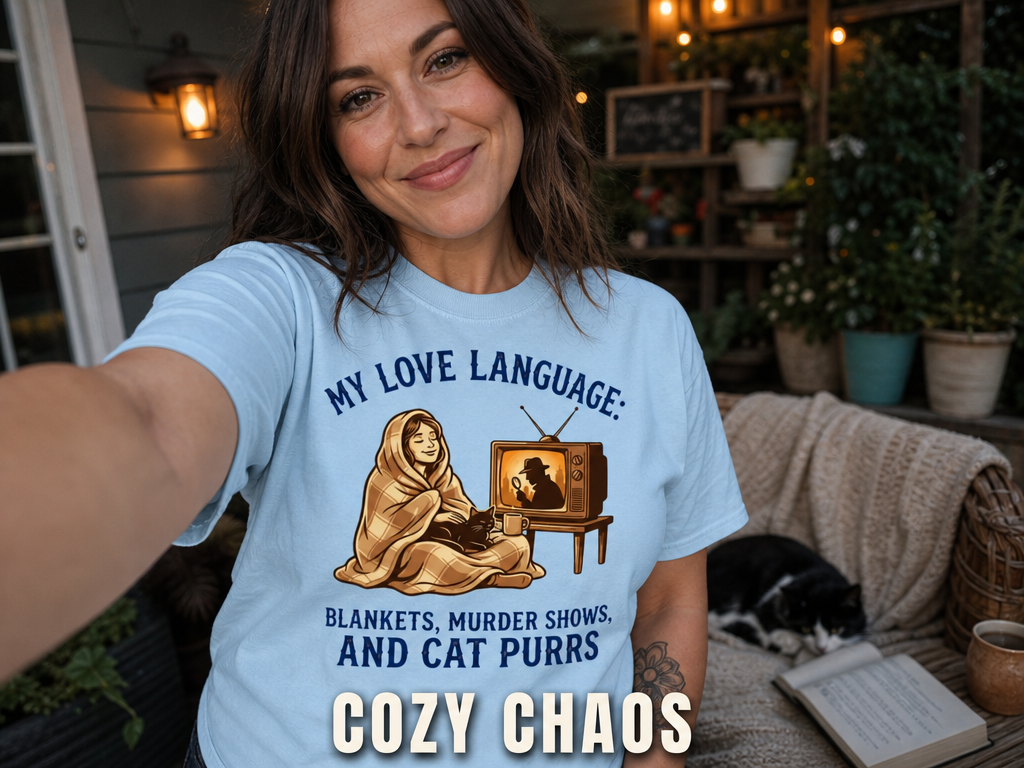 Cozy Murder Show Cat Lover T-Shirt_ugc_outdoor