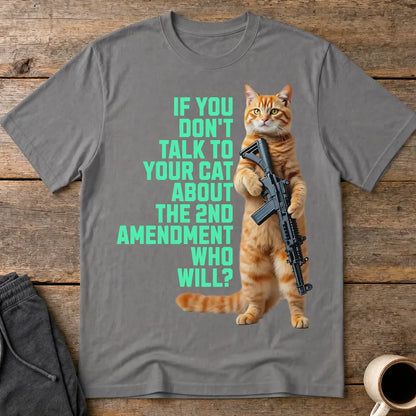 Armed & Purrpared - 2nd Amendment Cat T-shirt - Charcoal