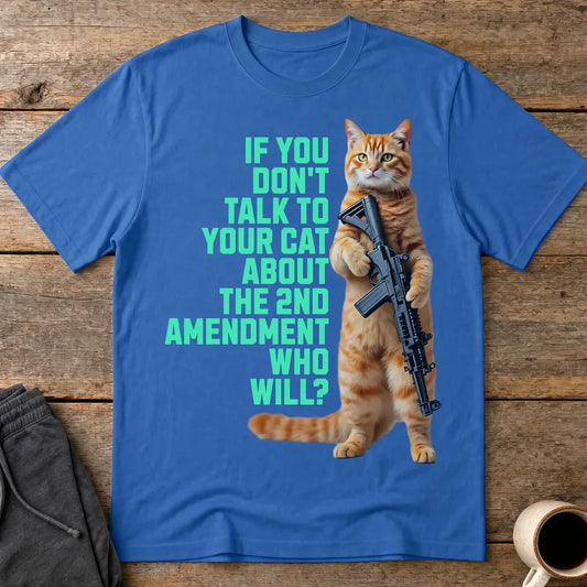Armed & Purrpared - 2nd Amendment Cat T-shirt - Royal