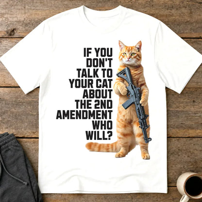 Armed & Purrpared - 2nd Amendment Cat T-shirt - White
