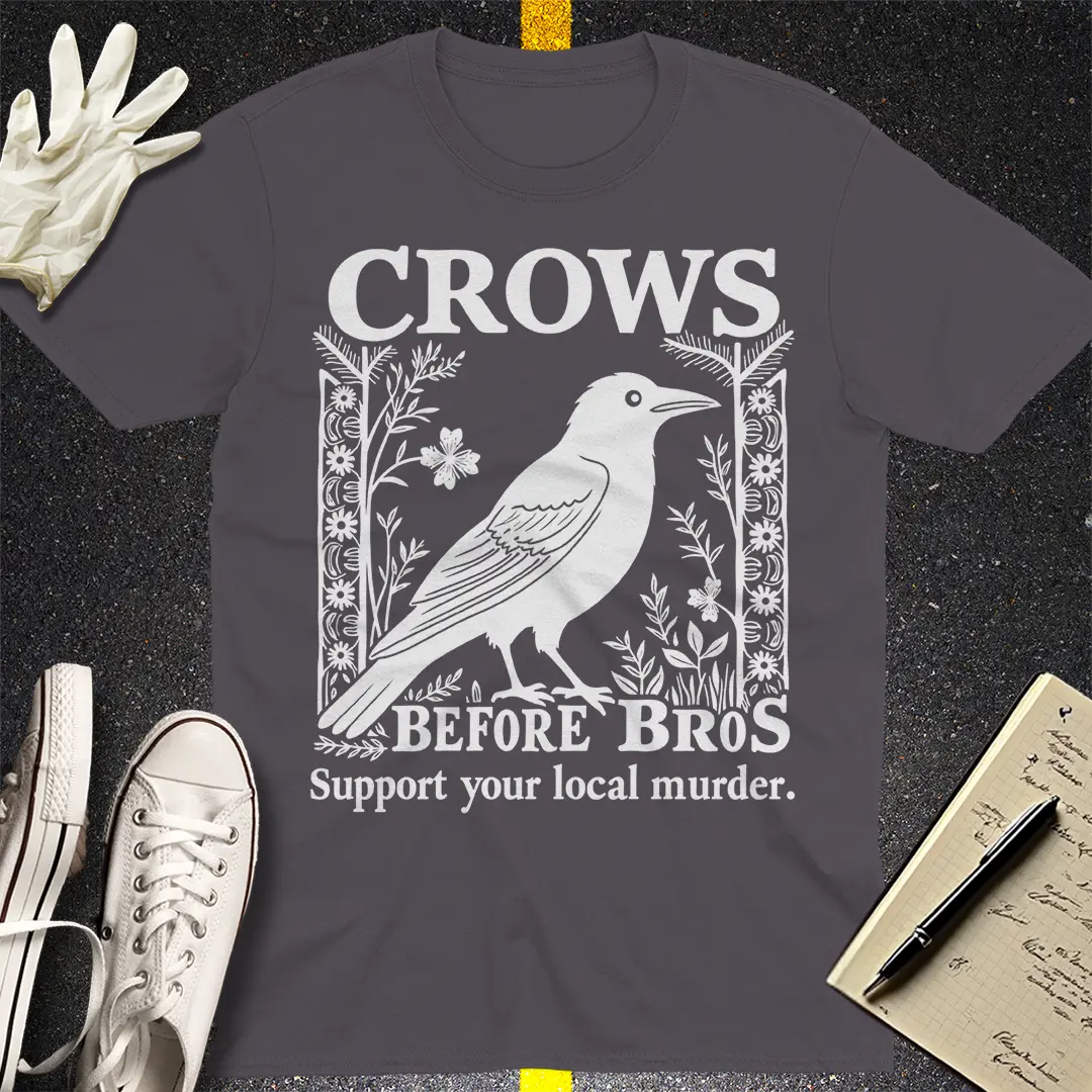 Crows Before Bros T-shirt - Charcoal