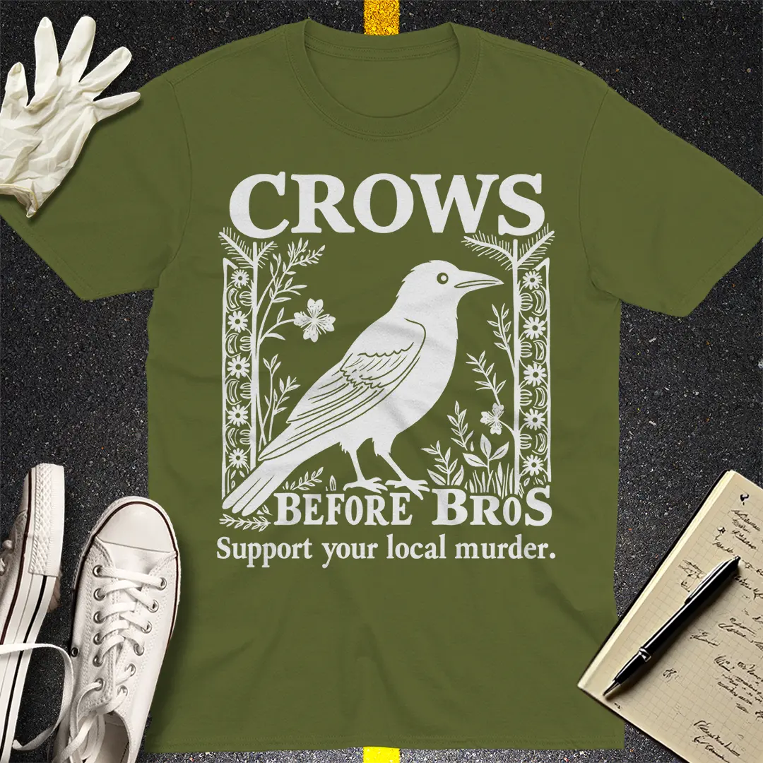 Crows Before Bros T-shirt - Military Green