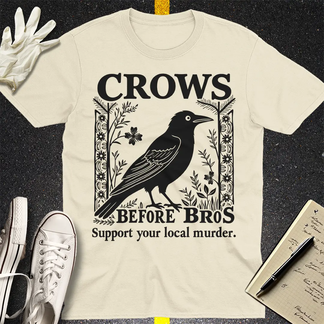 Crows Before Bros T-shirt - Natural