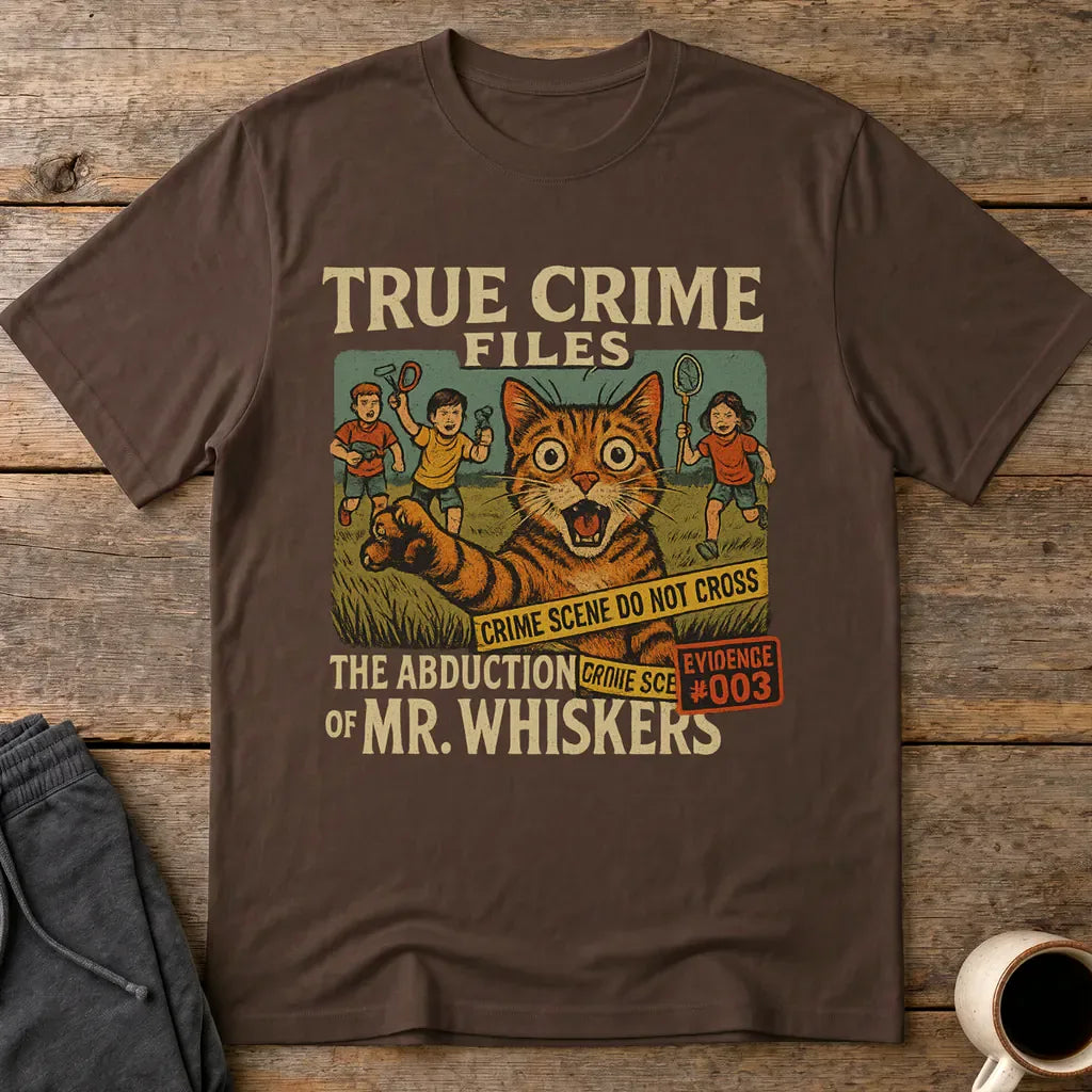The Abduction of Mr. Whiskers T-Shirt - Dark Chocolate