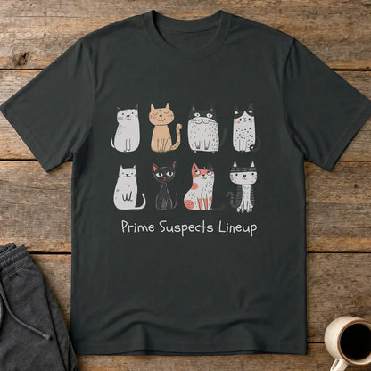 Quirky Cats Squad T-Shirt - Black