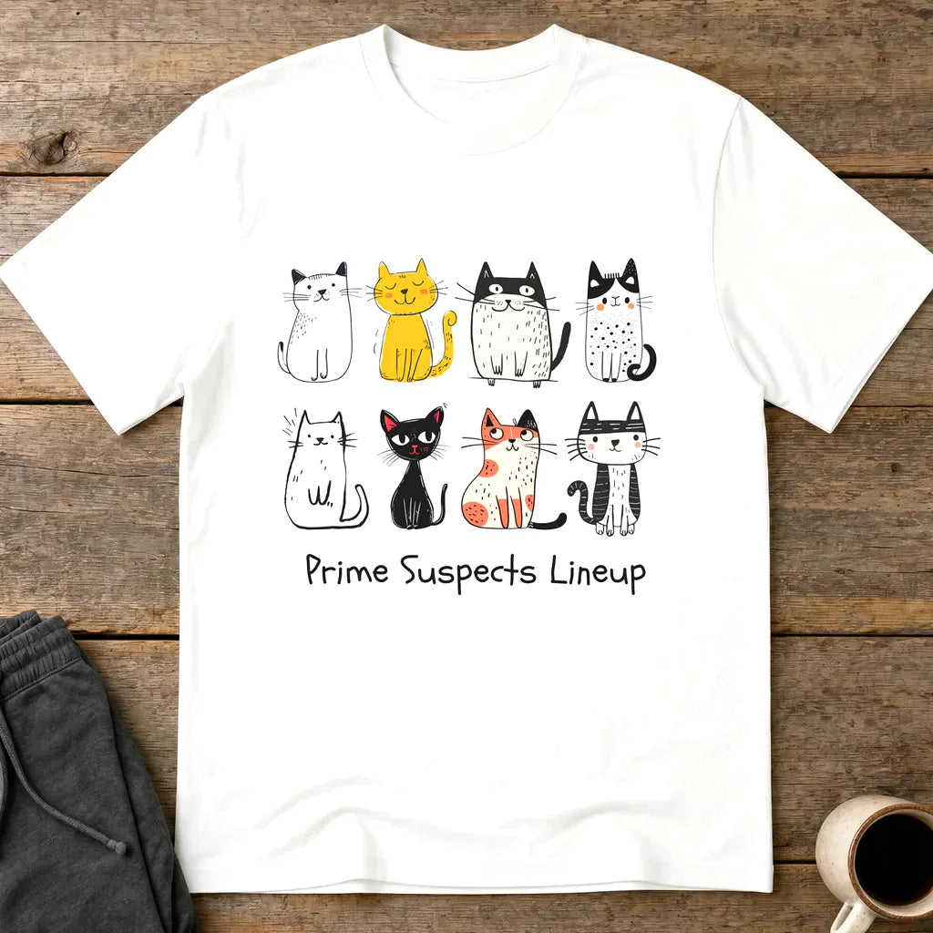 Quirky Cats Squad T-Shirt - White