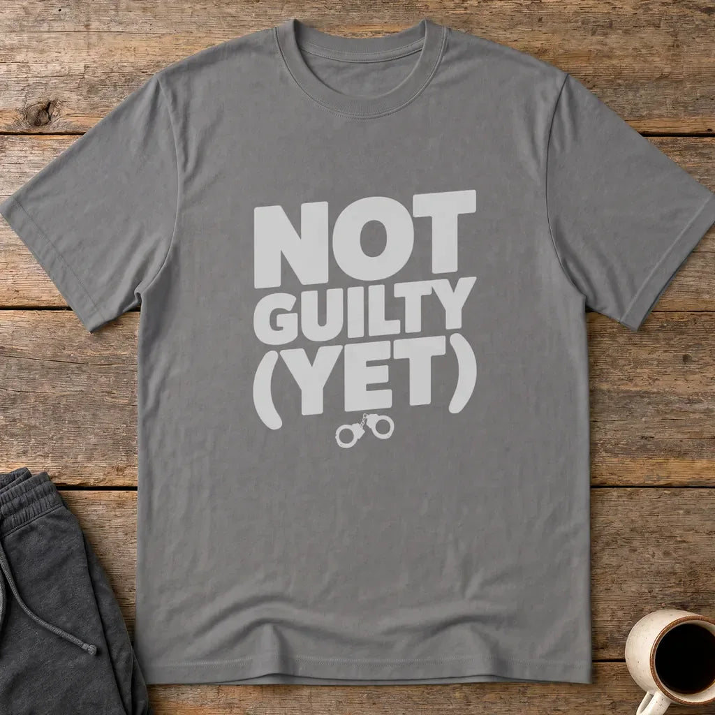 Not Guilty (Yet) T-Shirt - Charcoal