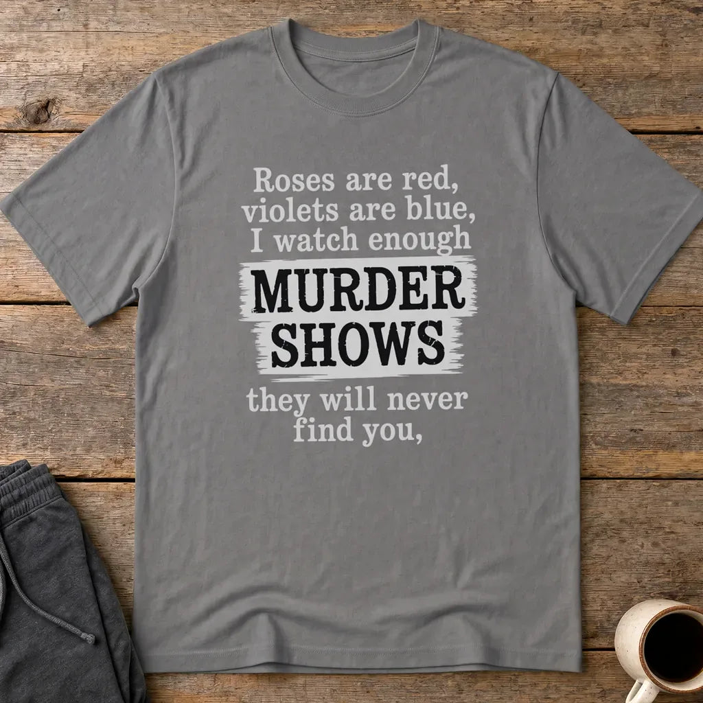 Murder Shows Poetry T-Shirt - Charcoal