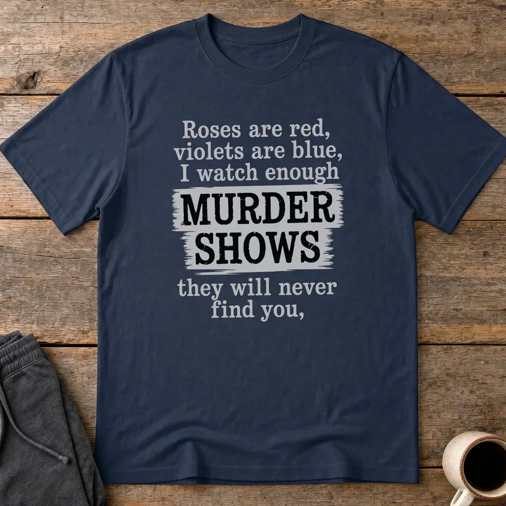 Murder Shows Poetry T-Shirt - Navy