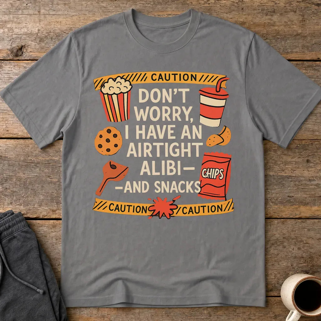 Airtight Alibi Snack T-Shirt - Charcoal