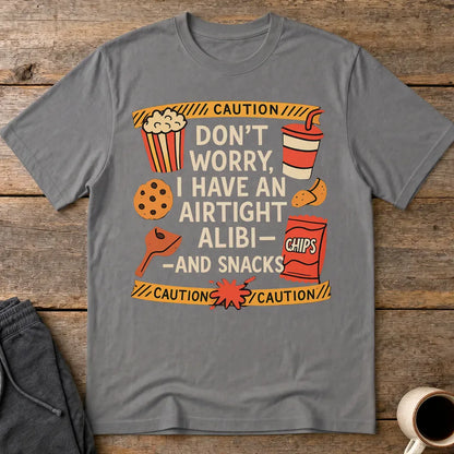 Airtight Alibi Snack T-Shirt - Charcoal