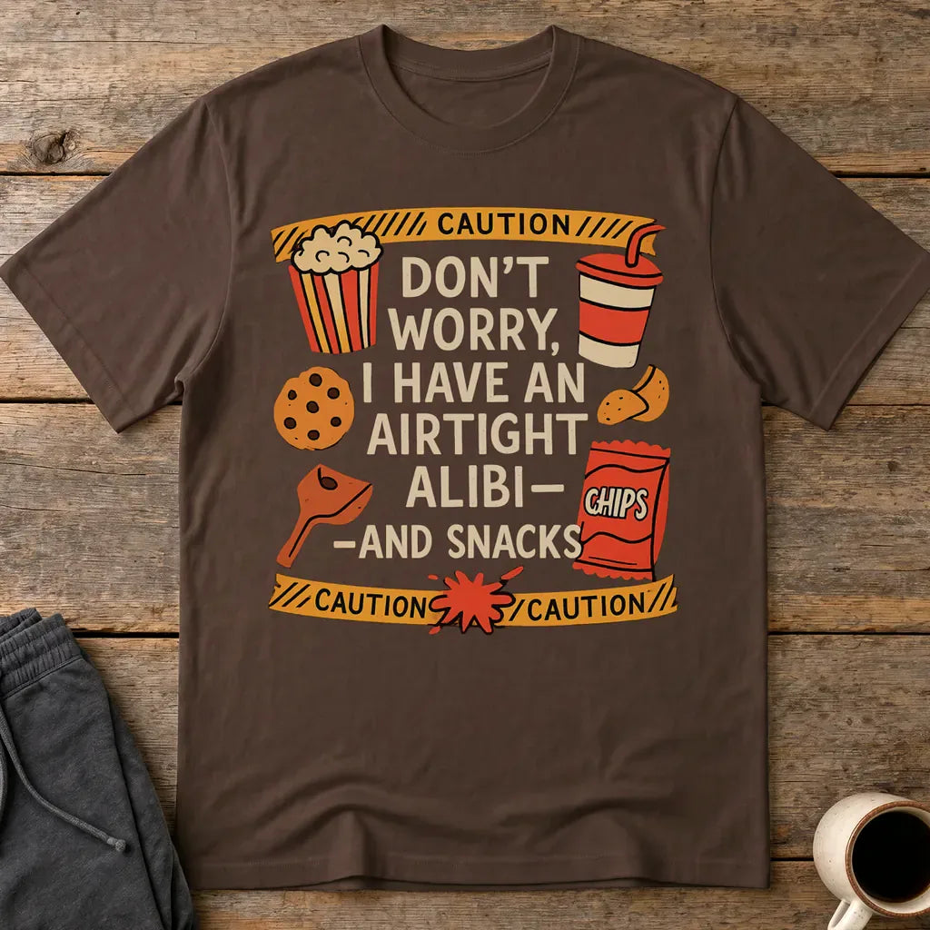 Airtight Alibi Snack T-Shirt - Dark Chocolate