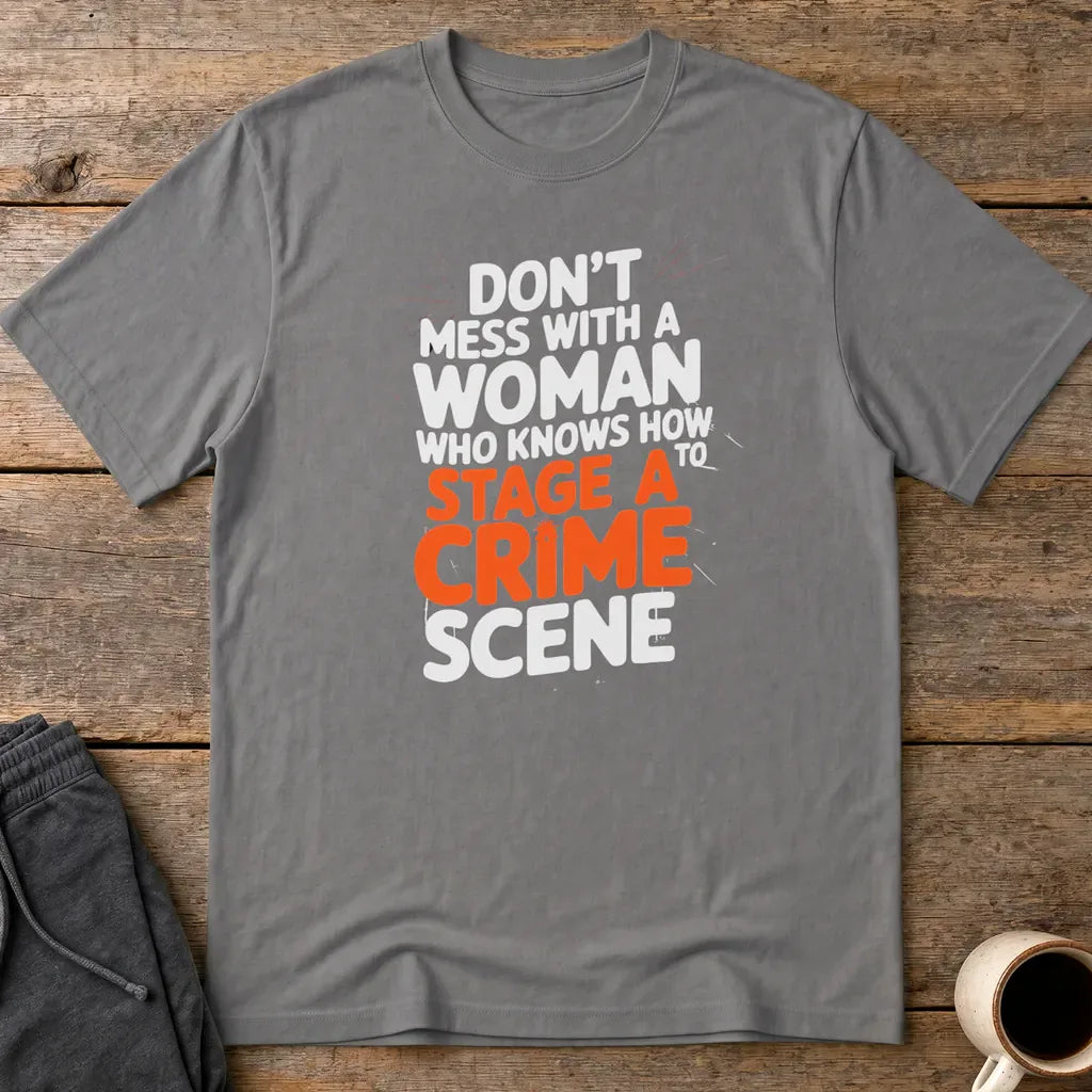 Staging a Crime Scene T-Shirt - Charcoal