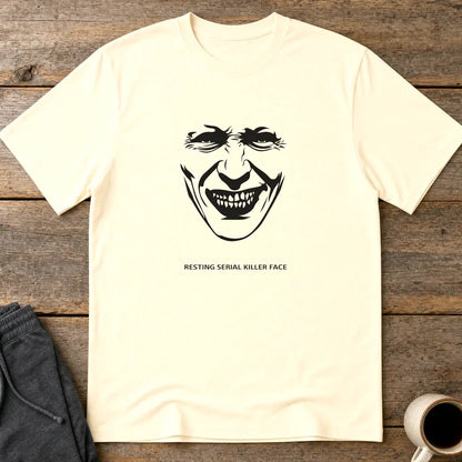 Resting Serial Killer Face T-Shirt - Natural