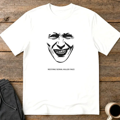 Resting Serial Killer Face T-Shirt - White