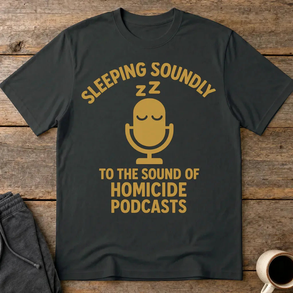 Sleeping Soundly Homicide Podcasts T-Shirt - Black