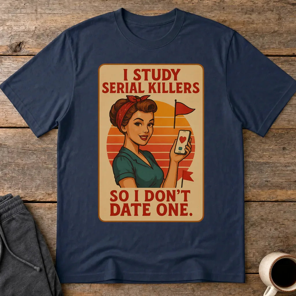 Serial Killer Red Flag T-Shirt - Navy