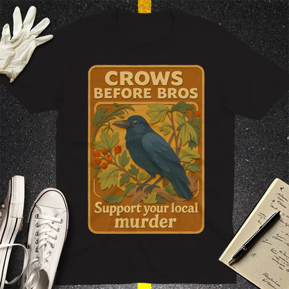 Crows Before Bros T-shirt - Black