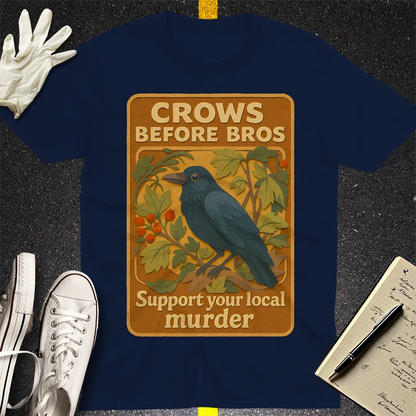 Crows Before Bros T-shirt - Navy