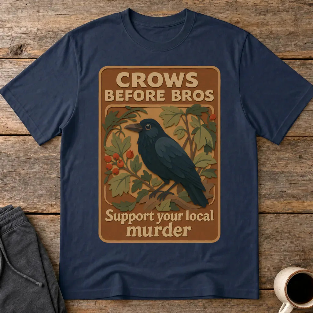 Crows Before Bros T-Shirt - Navy