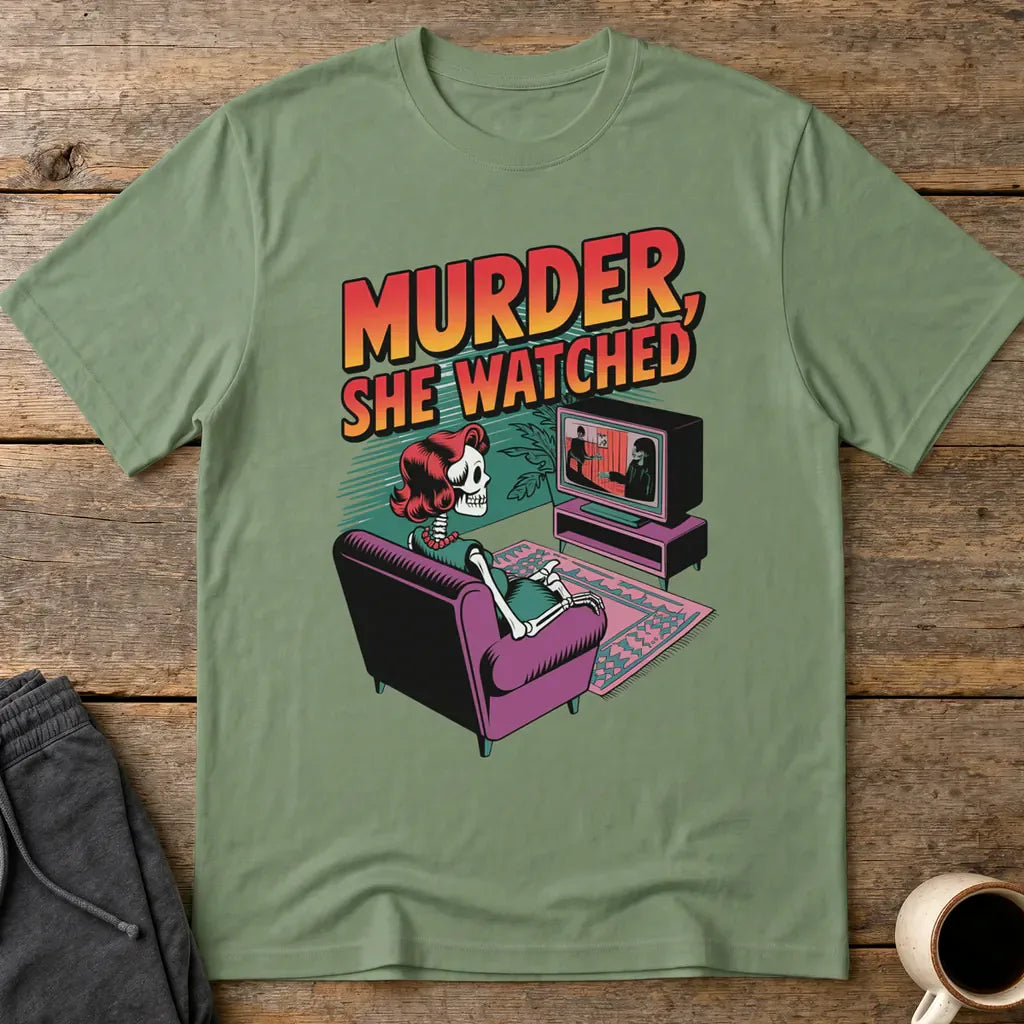 Murder She Watched T-Shirt - Military Green