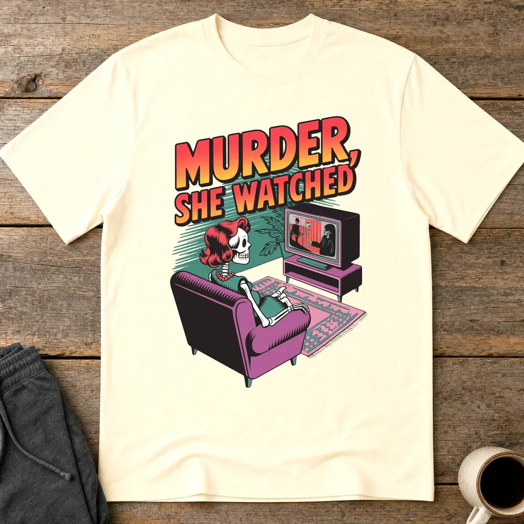 Murder She Watched T-Shirt - Natural