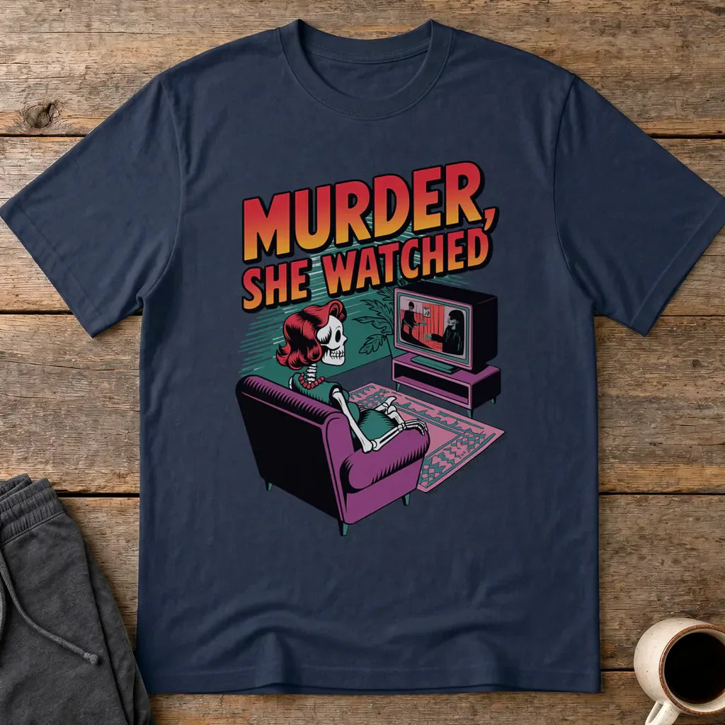 Murder She Watched T-Shirt - Navy