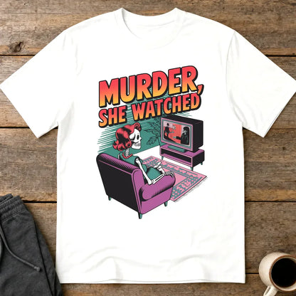 Murder She Watched T-Shirt - White