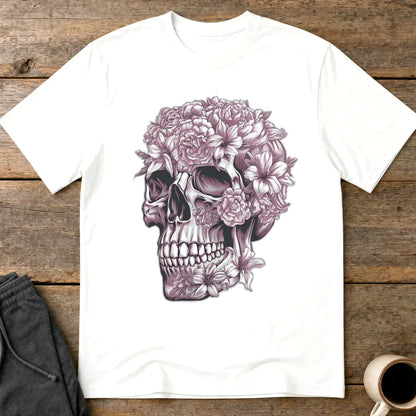 Floral Skull Bloom T-Shirt - White