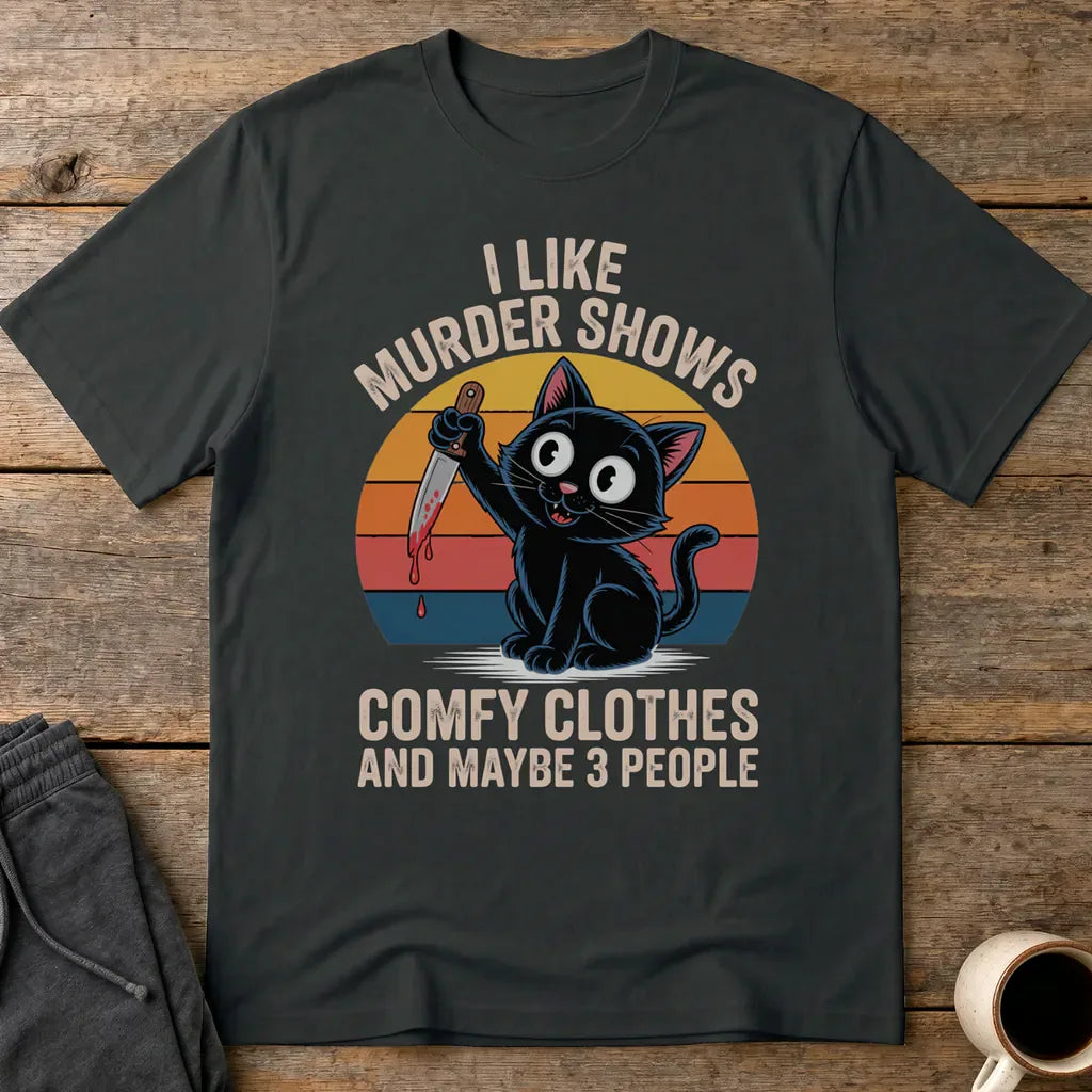 Murder Shows & Cats T-Shirt - Black