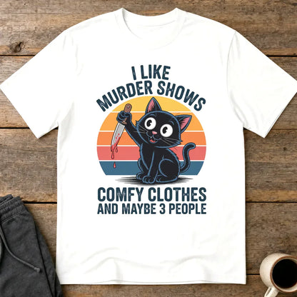 Murder Shows & Cats T-Shirt - White