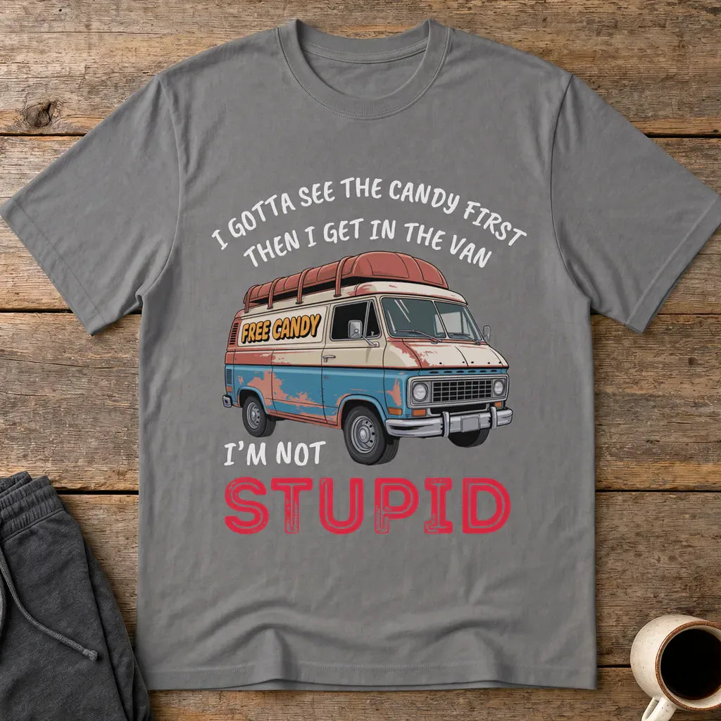 Not Stupid Candy Van T-Shirt - Charcoal