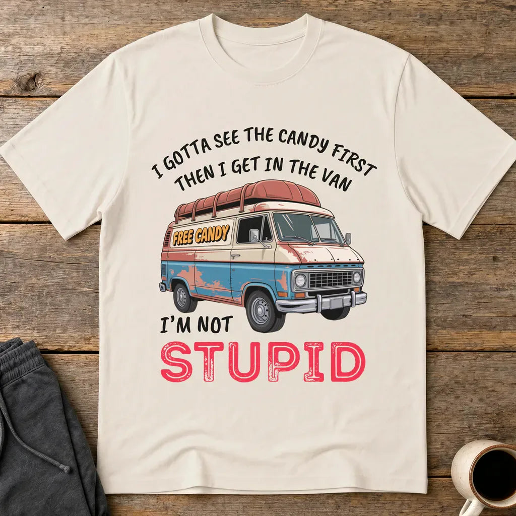 Not Stupid Candy Van T-Shirt - Ice Grey