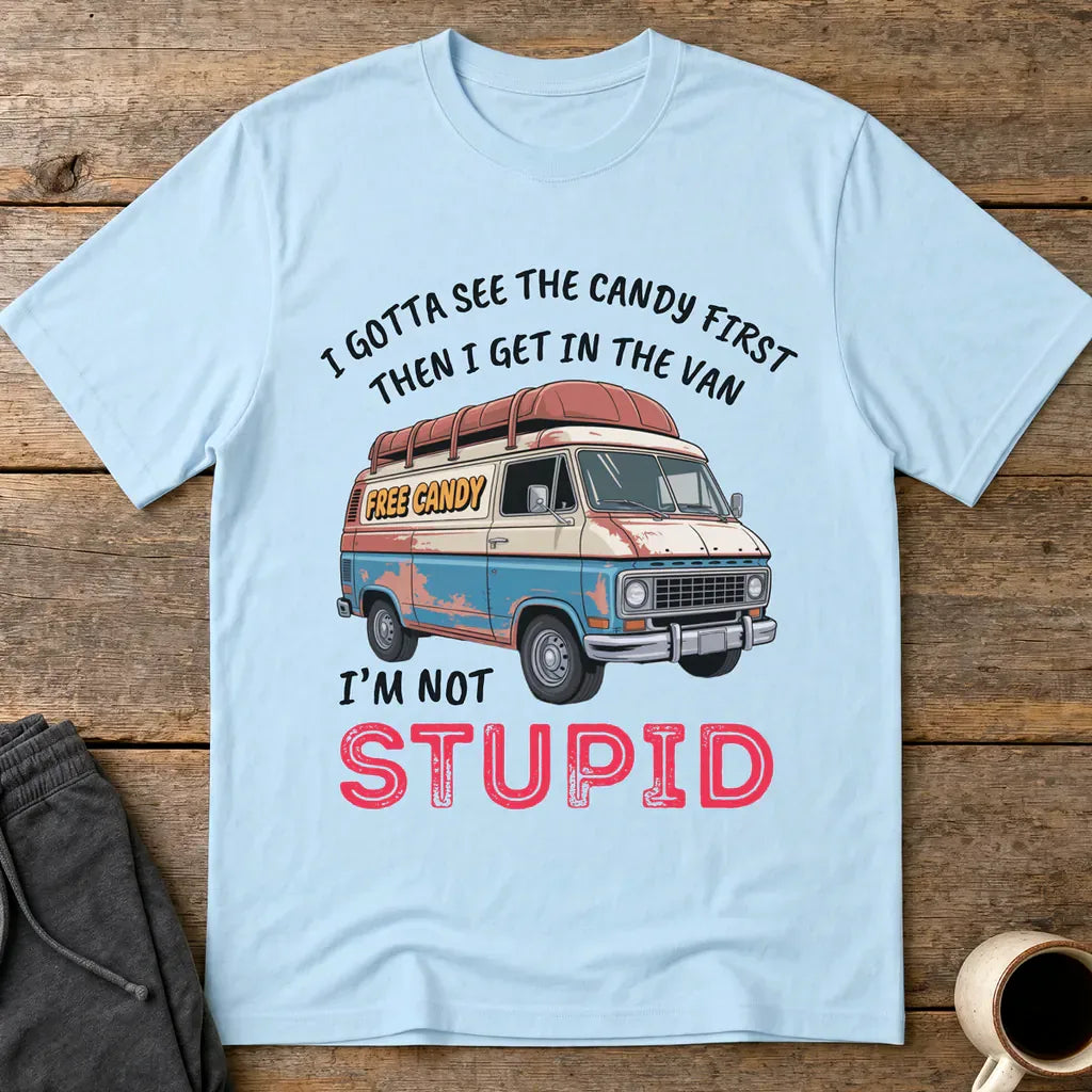 Not Stupid Candy Van T-Shirt - Light Blue