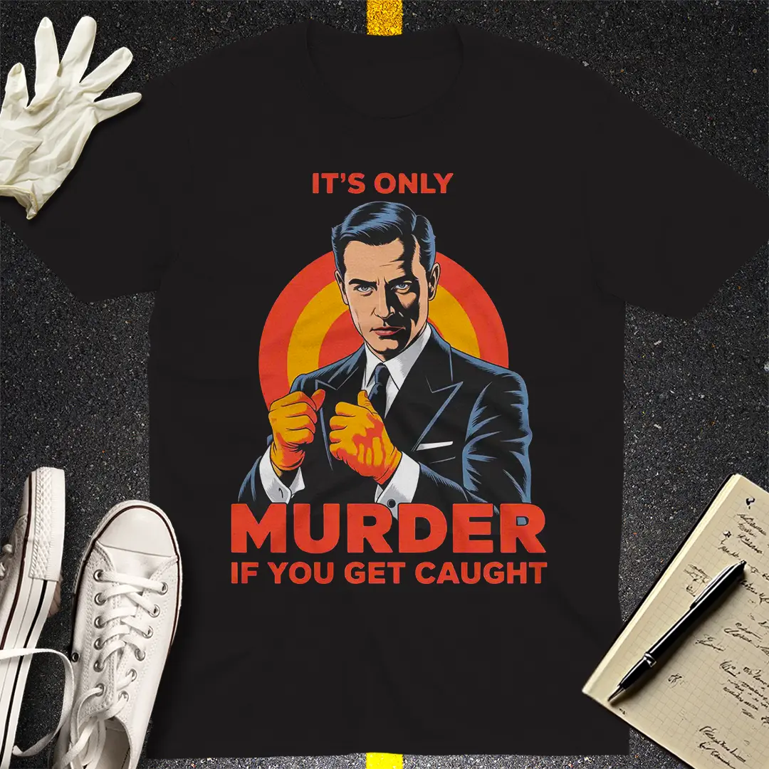 Only Murder If You Get Caught T-Shirt - Black