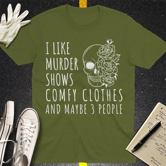 Floral Skull Fusion T-Shirt - Military Green