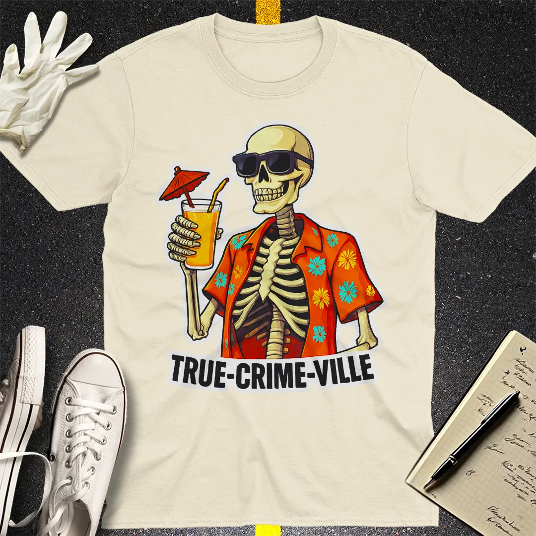 True Crime Ville Skeleton T-Shirt - Natural