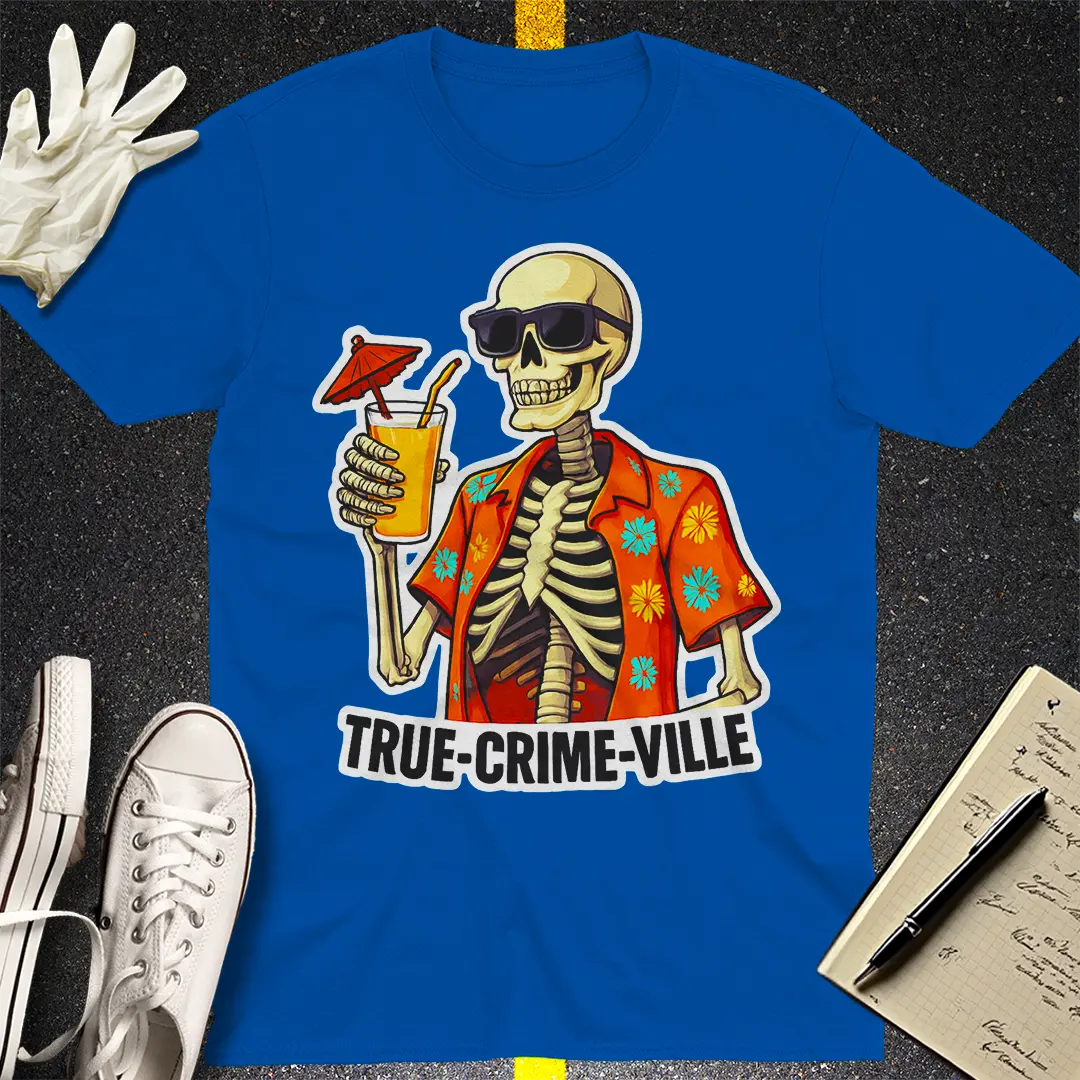 True Crime Ville Skeleton T-Shirt - Royal