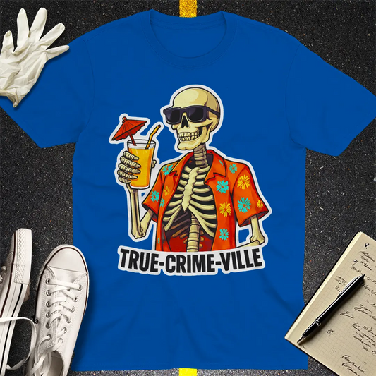 True Crime Ville Skeleton T-Shirt - Royal