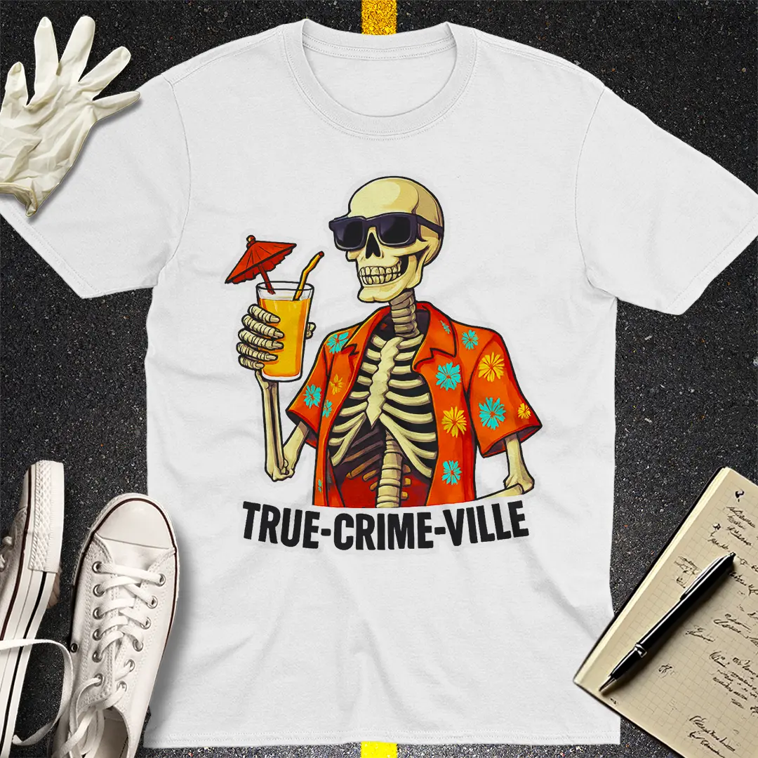 True Crime Ville Skeleton T-Shirt - White