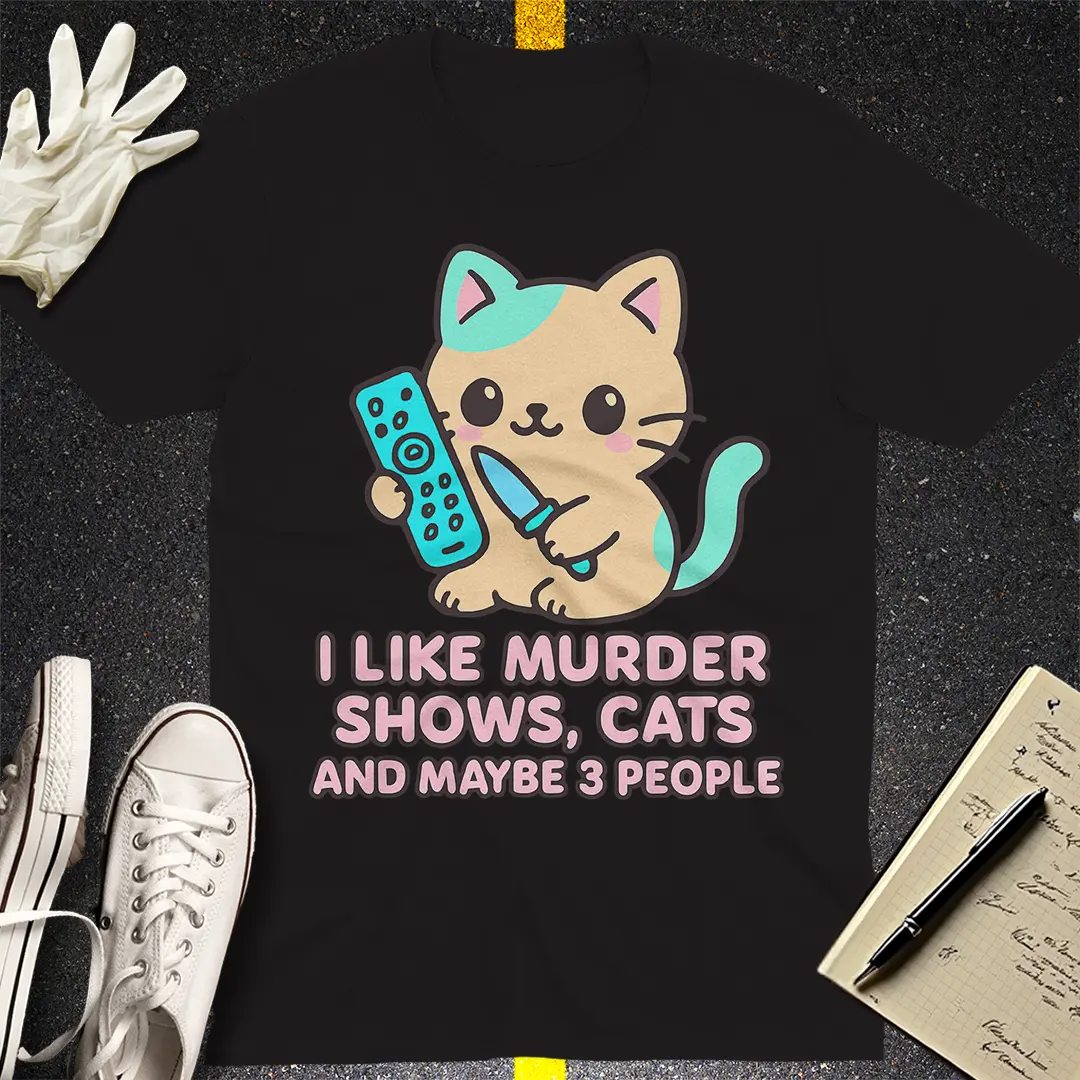Murder Shows & Cats T-Shirt - Black