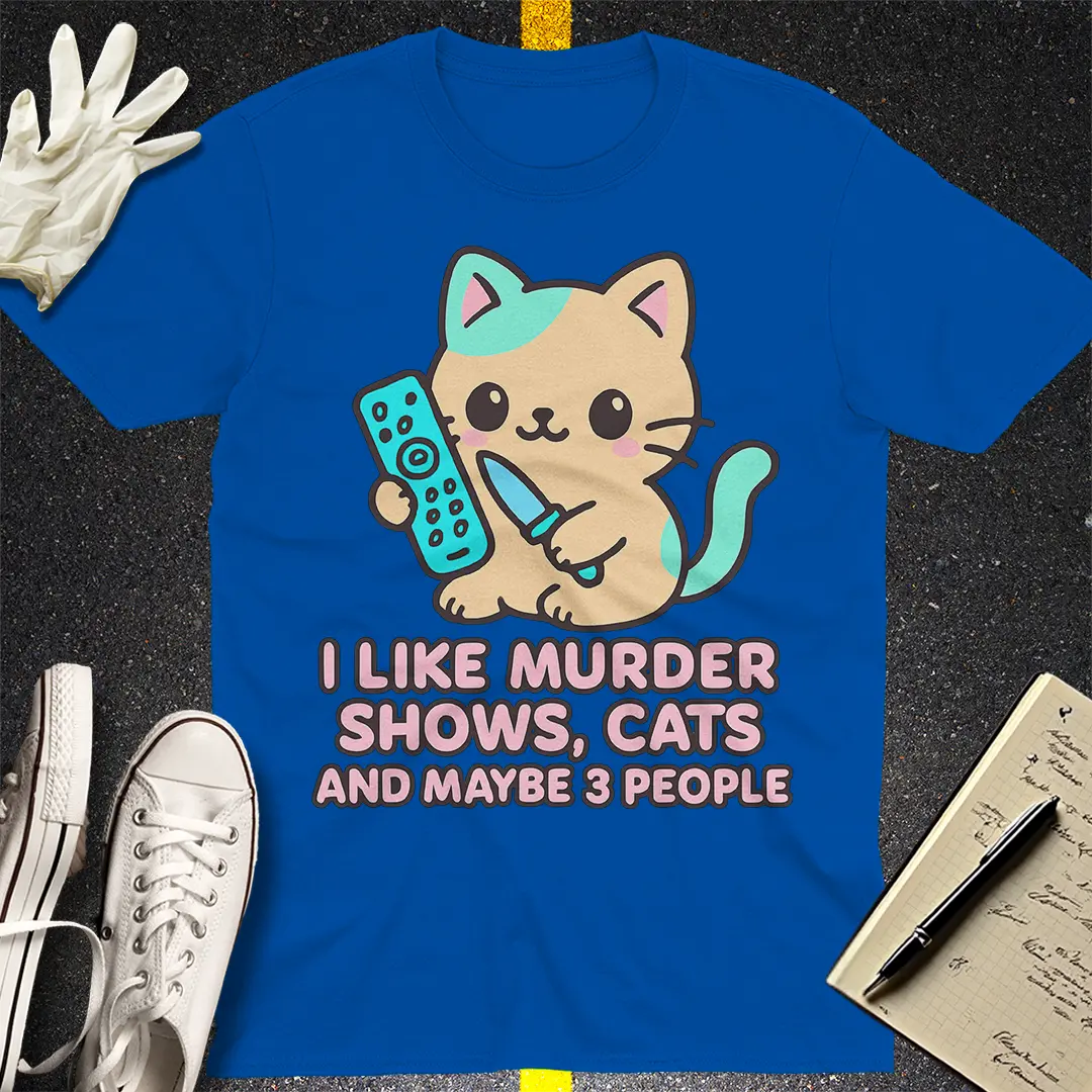 Murder Shows & Cats T-Shirt - Royal