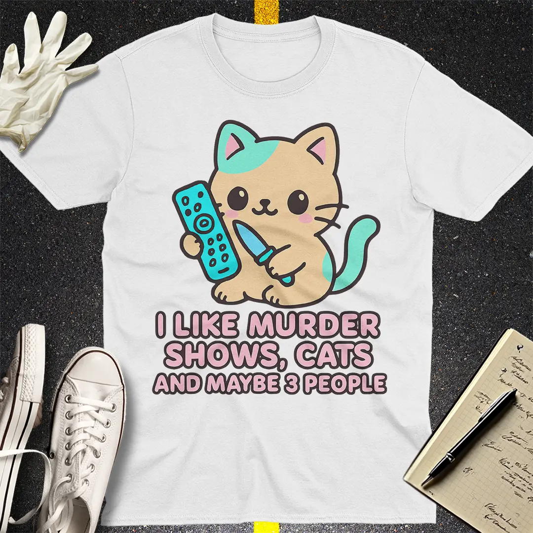 Murder Shows & Cats T-Shirt - White