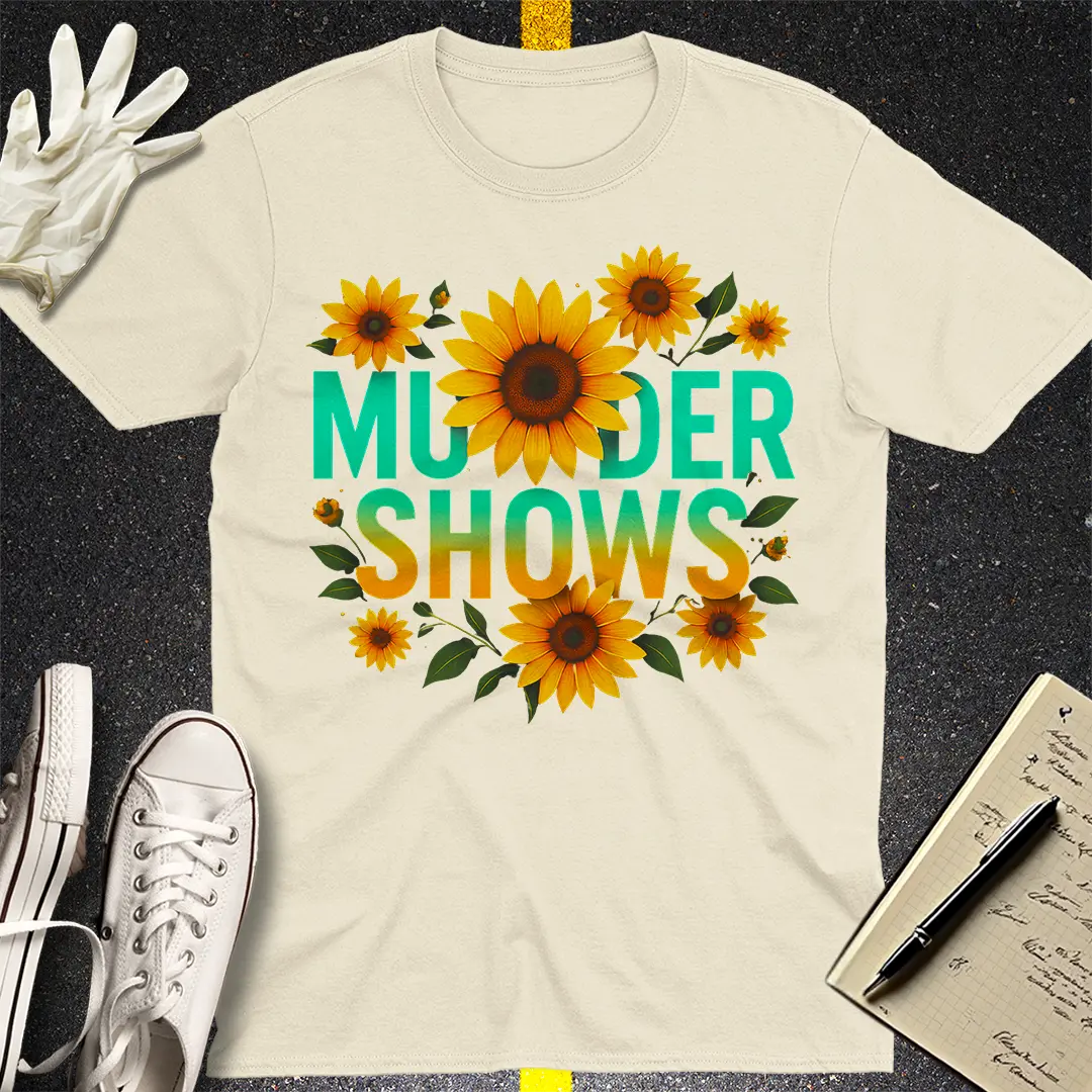Murder Shows & Sunflowers T-Shirt - Natural