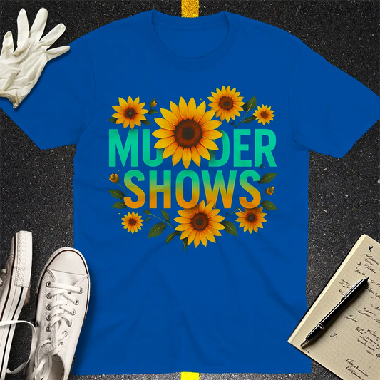 Murder Shows & Sunflowers T-Shirt - Royal