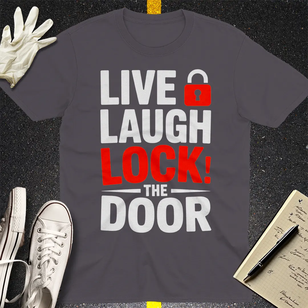 Live Laugh Lock T-Shirt - Charcoal