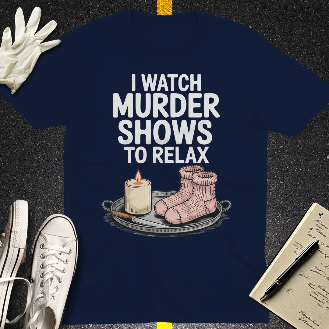 Murder Shows & Chill T-Shirt - Navy