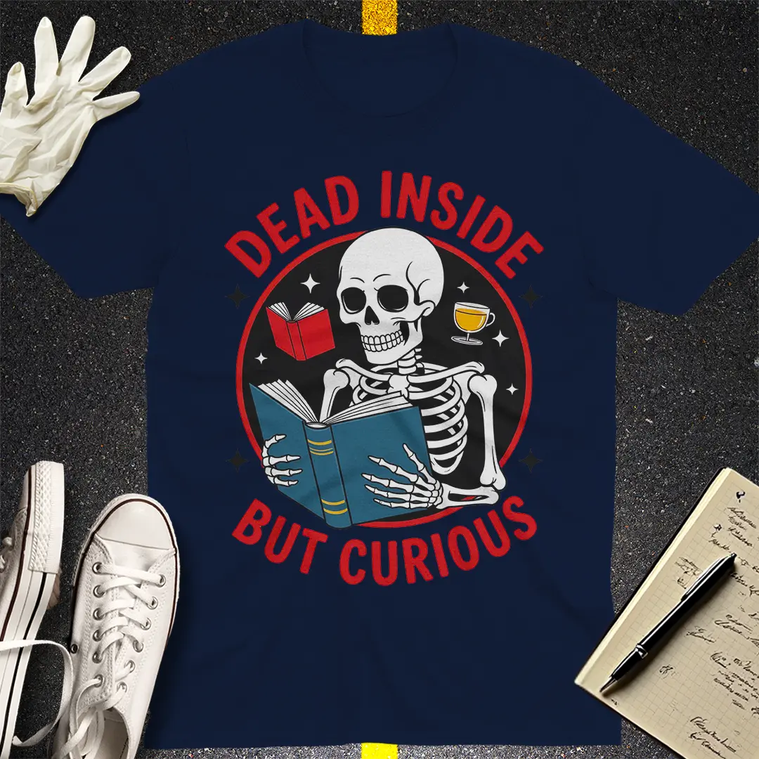 Dead Inside But Curious T-Shirt - Navy