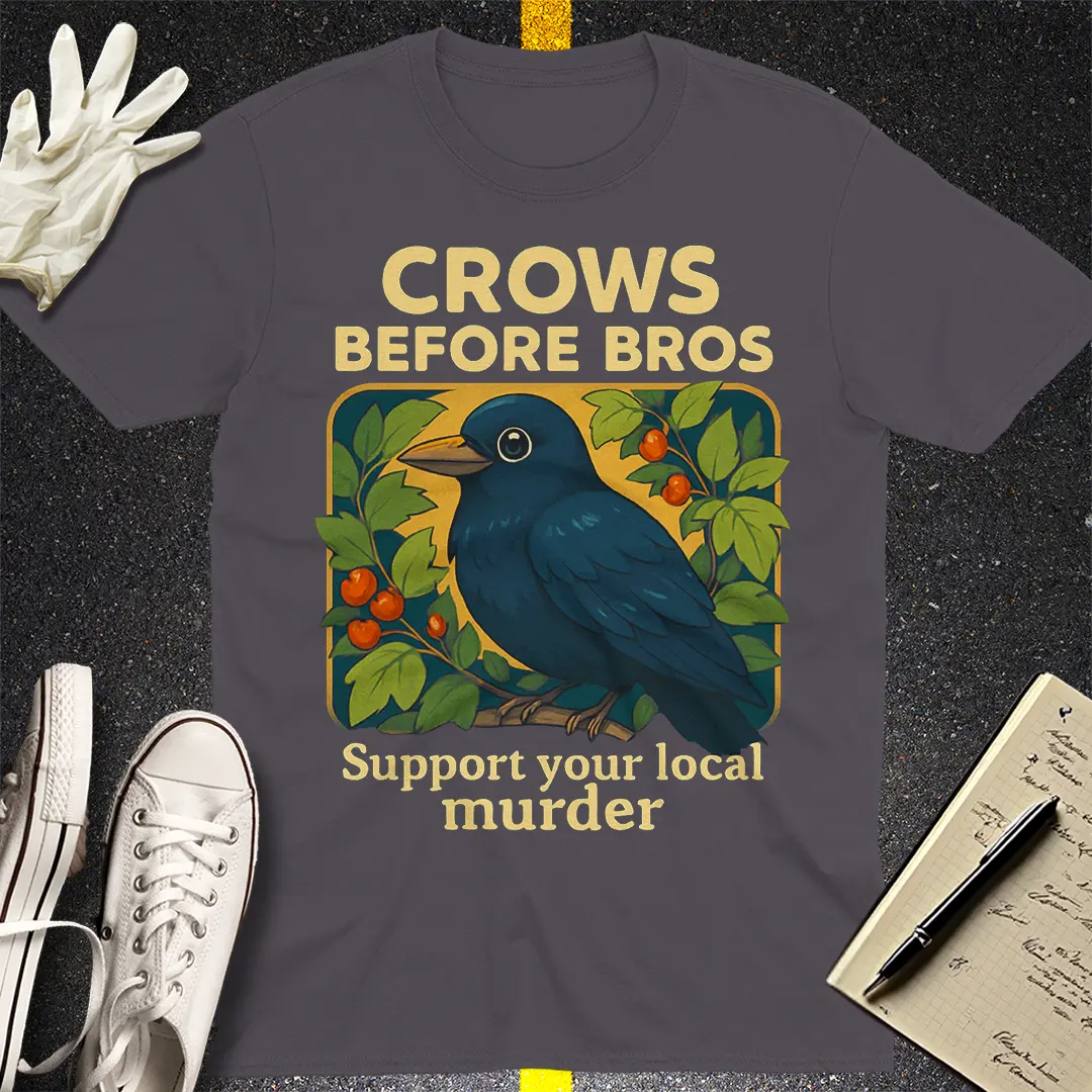 Crows Before Bros T-Shirt - Charcoal
